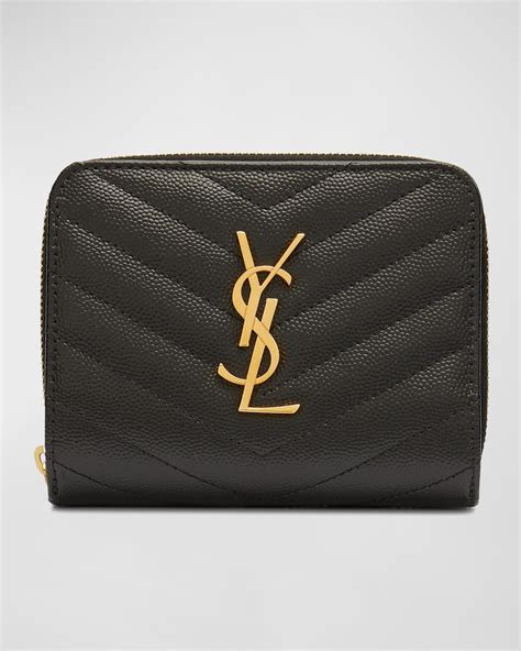 ysl tiny wallet in grained leather|YSL zipper wallet.